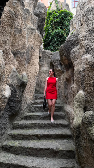 Red Mini Dress Editorial Photoshoot Pack: Ancient Grotto Resort Wear Styling