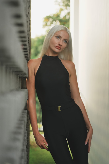 Sleek Black Halter Jumpsuit Editorial Photoshoot Pack: Modern Resort Sophistication