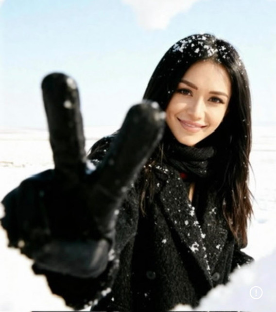 Chic Black Winter Coat & Scarf Styling Reference Photo Set in Snowy Editorial Shoot