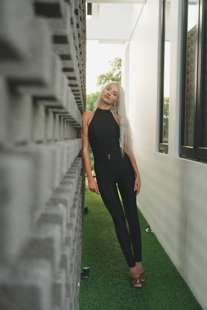 Chic Black Halter Jumpsuit Editorial Photoshoot Pack: Modern Resort Styling
