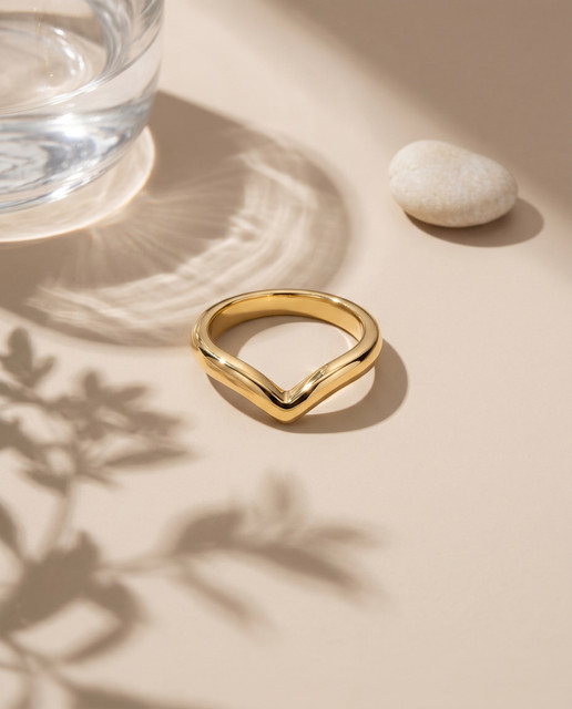 Chic Gold V-Ring Editorial Photoshoot Pack: Minimalist Luxury Styling