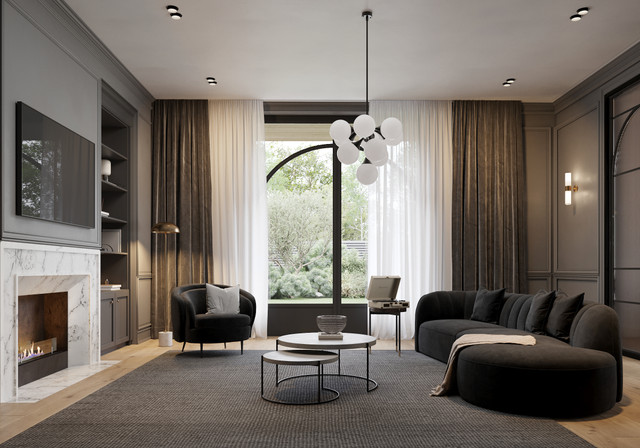 Dark Luxury Living Room Editorial Photoshoot Pack: Modern Sophistication