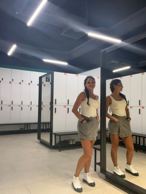 Locker Room Chic: Sporty-Casual Outfit Ideas - Modern Sneakers Photo Set