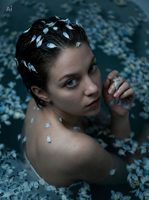 Ethereal Petal Bath Editorial Photoshoot Pack: Serene Beauty & Tranquil Reflections