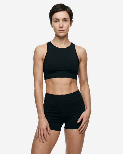 High-Key Studio Activewear Styling Reference Set: Modern Black Performance Essentials