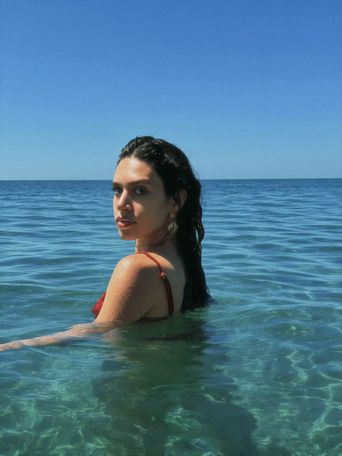 Serene Ocean Editorial Photoshoot Pack: Red Bikini Summer Swimwear Styling