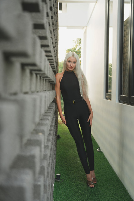 Sleek Black Jumpsuit Editorial Photoshoot Pack: Modern Resort Styling & Minimalist Elegance