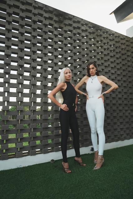 Monochrome Jumpsuit Styling: Outdoor Editorial Photoshoot Pack