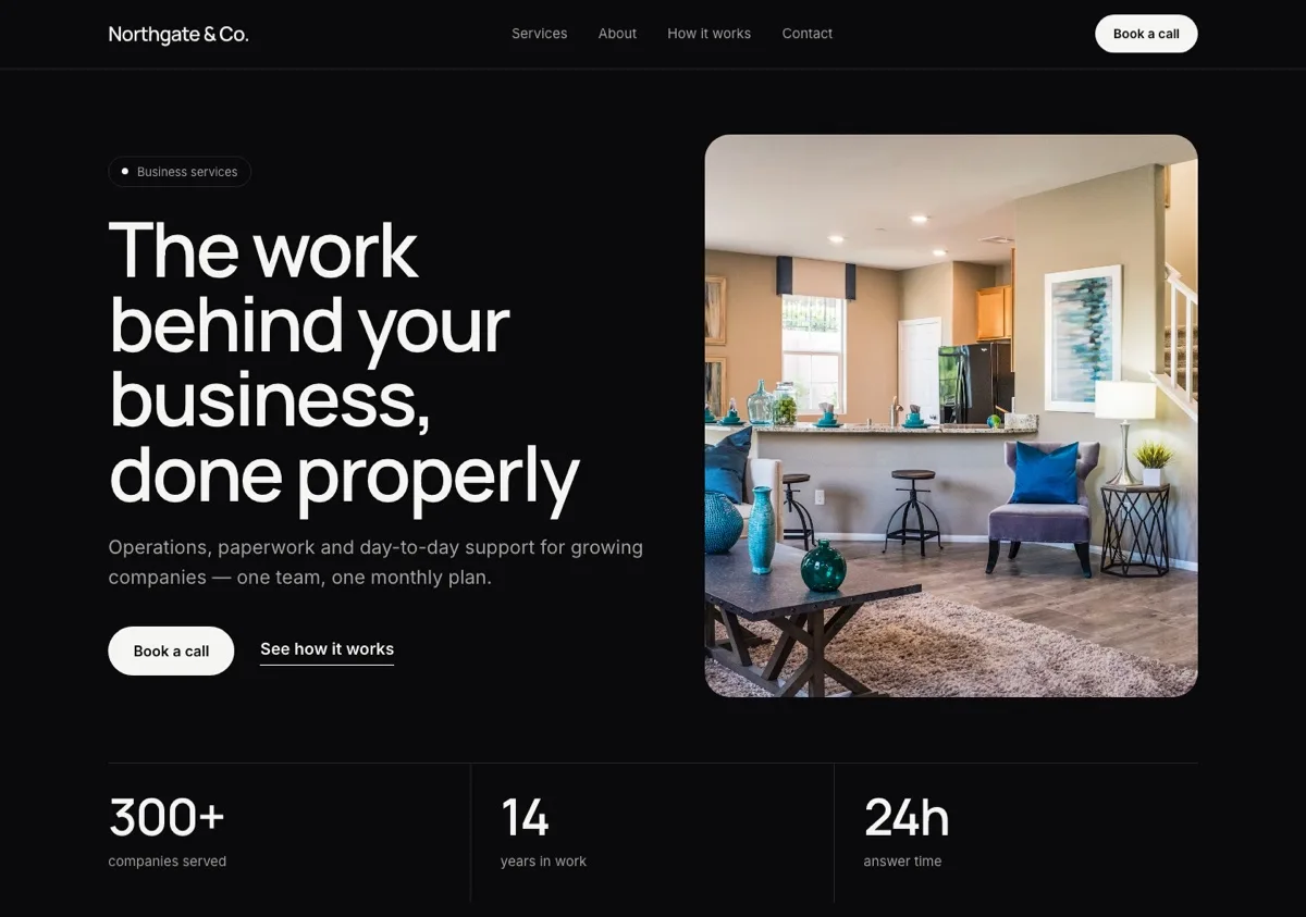 Black modern website style
