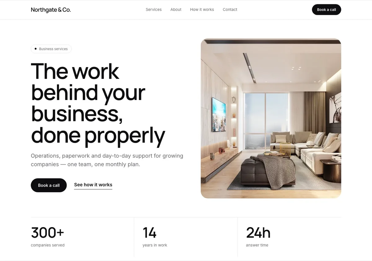 White modern website style